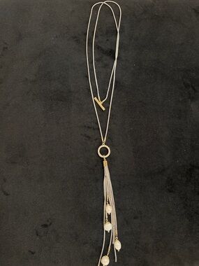 Gold & Silver Tassel Pendant Layered Necklace - Women Fashion Jewelry